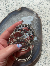 Load image into Gallery viewer, Tourmaline in Quartz Sterling Silver Wrap Bracelet