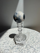 Load image into Gallery viewer, Black Flower Agate & Pink Amethyst Sphere