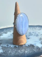 Load image into Gallery viewer, Blue Lace Agate Sterling Silver Adjustable Ring
