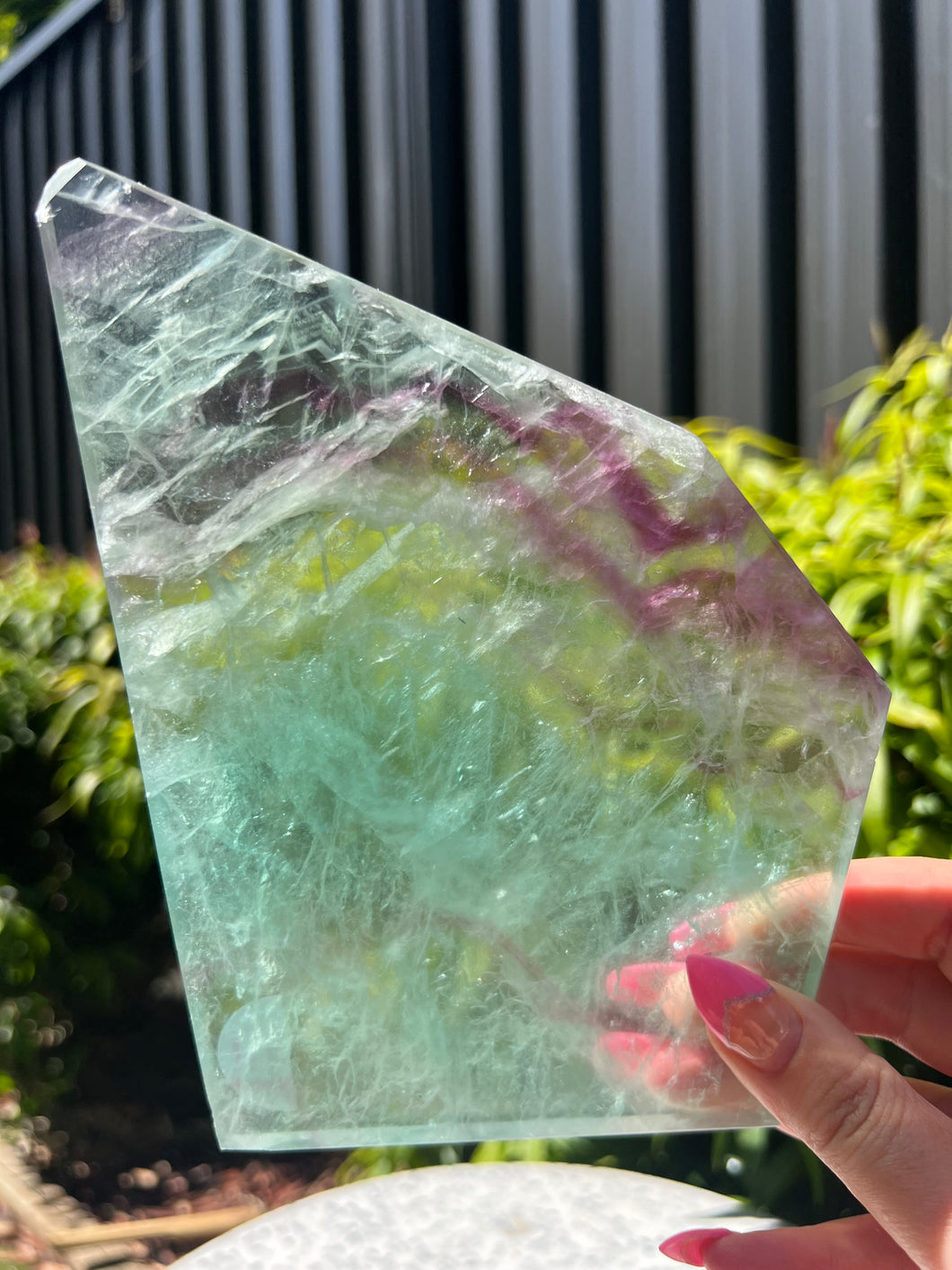 Watermelon Fluorite High Grade Slab