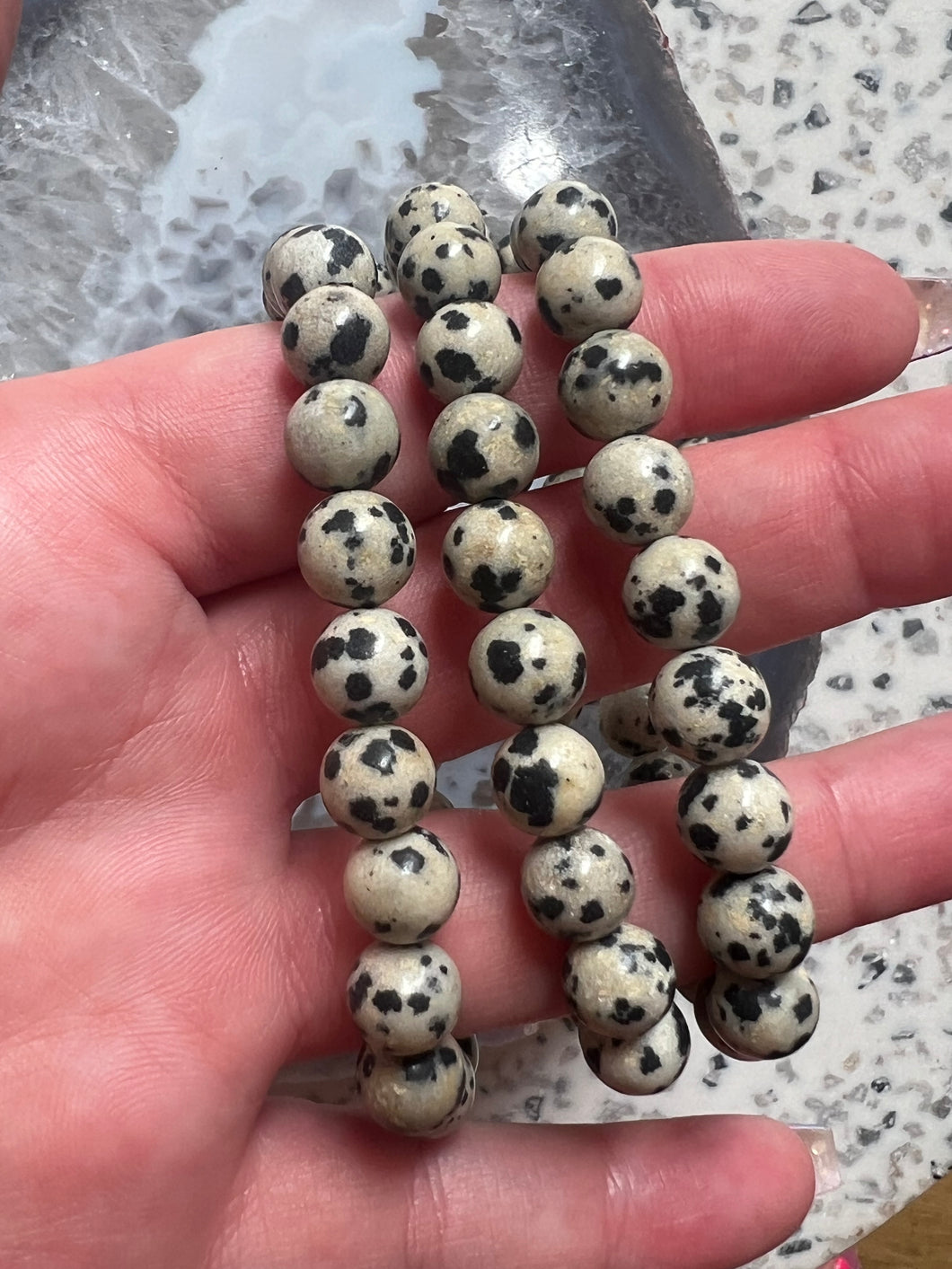 Dalmatian Jasper 8mm Bracelet