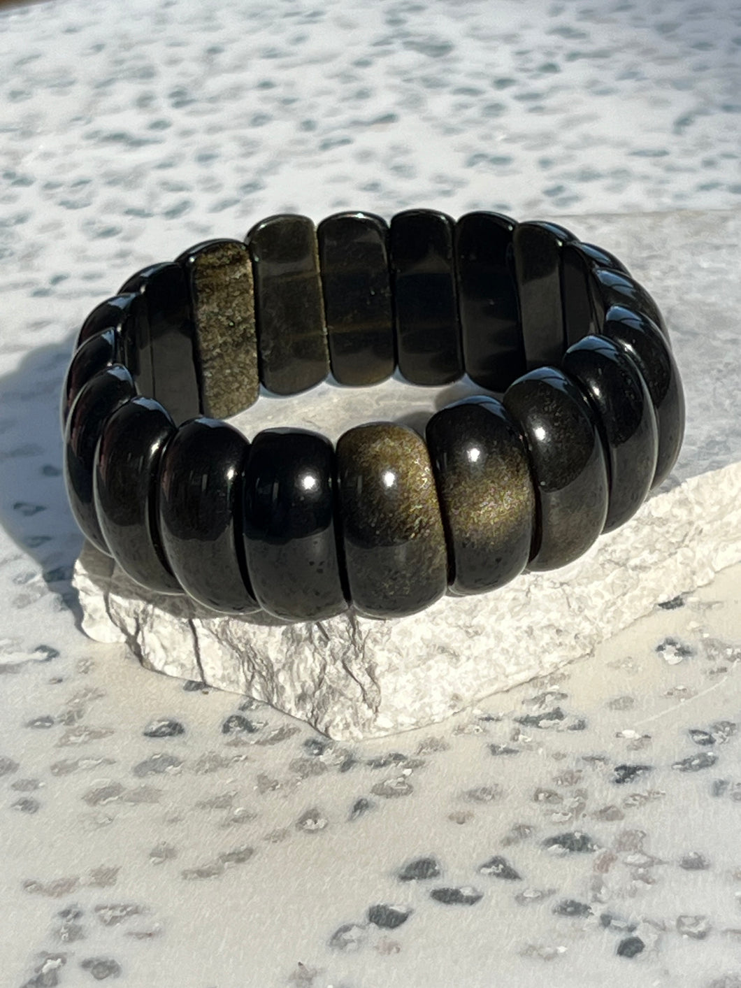 Gold Sheen Obsidian Chunky Bracelet