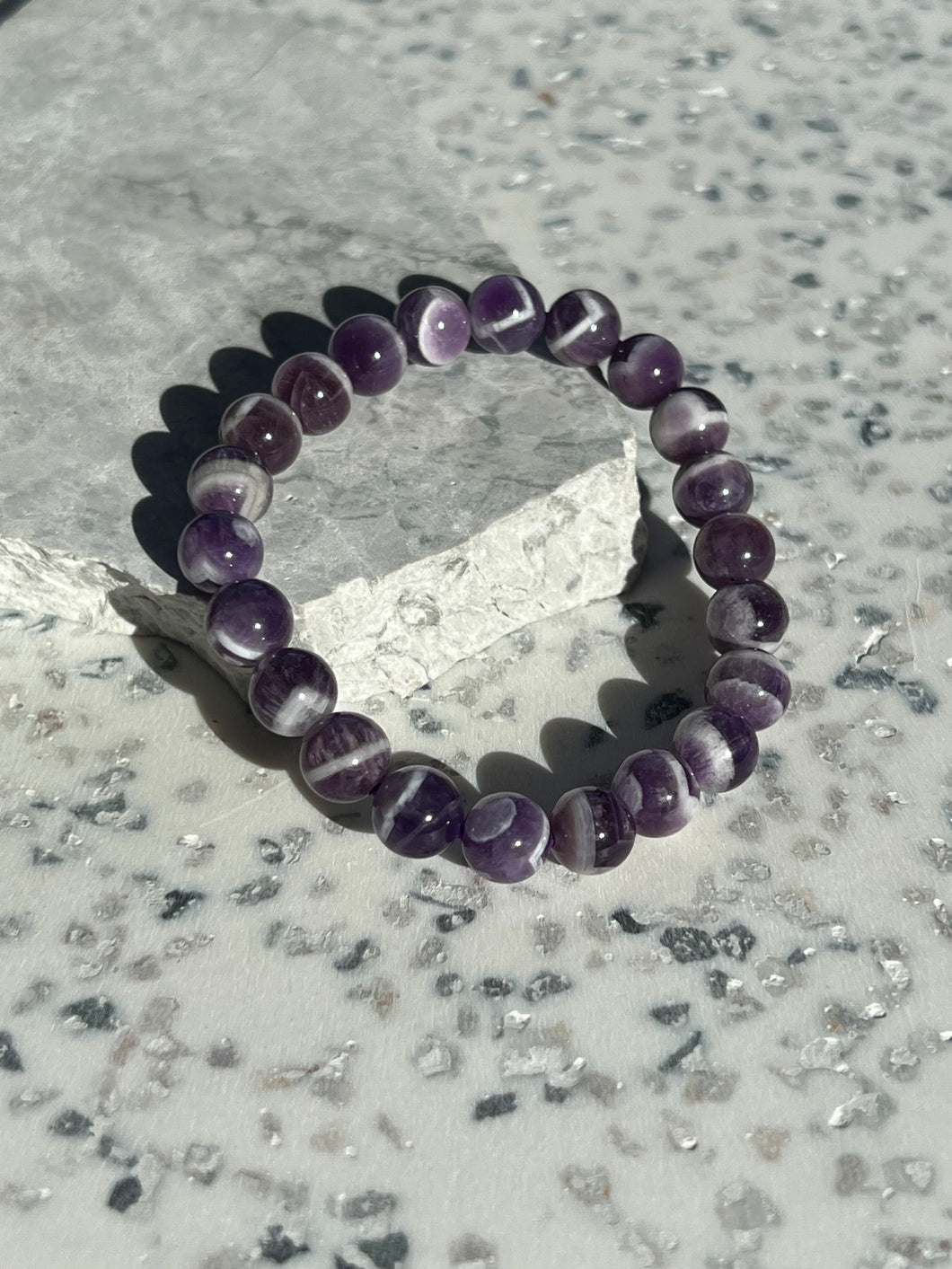 Chevron Amethyst 8mm Bracelet