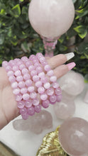 Load and play video in Gallery viewer, Pink Selenite 8mm Bracelet
