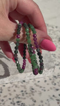 Load and play video in Gallery viewer, Ruby in Zoisite High Grade Faceted Bracelet
