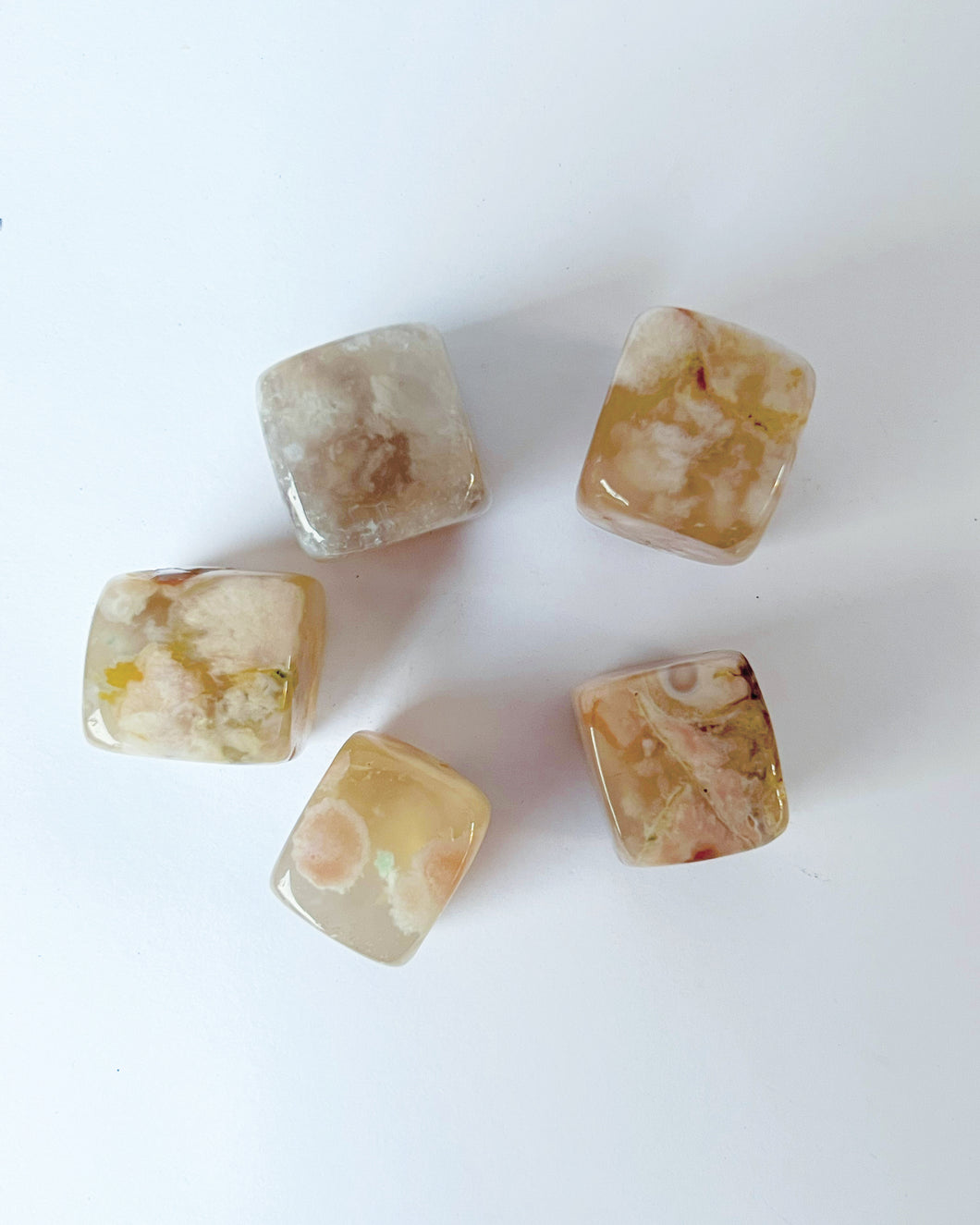 Flower Agate Cubes